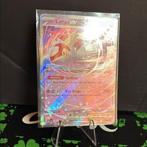 Pokemon Latias GX Trading Card - Holographic Red and Gold